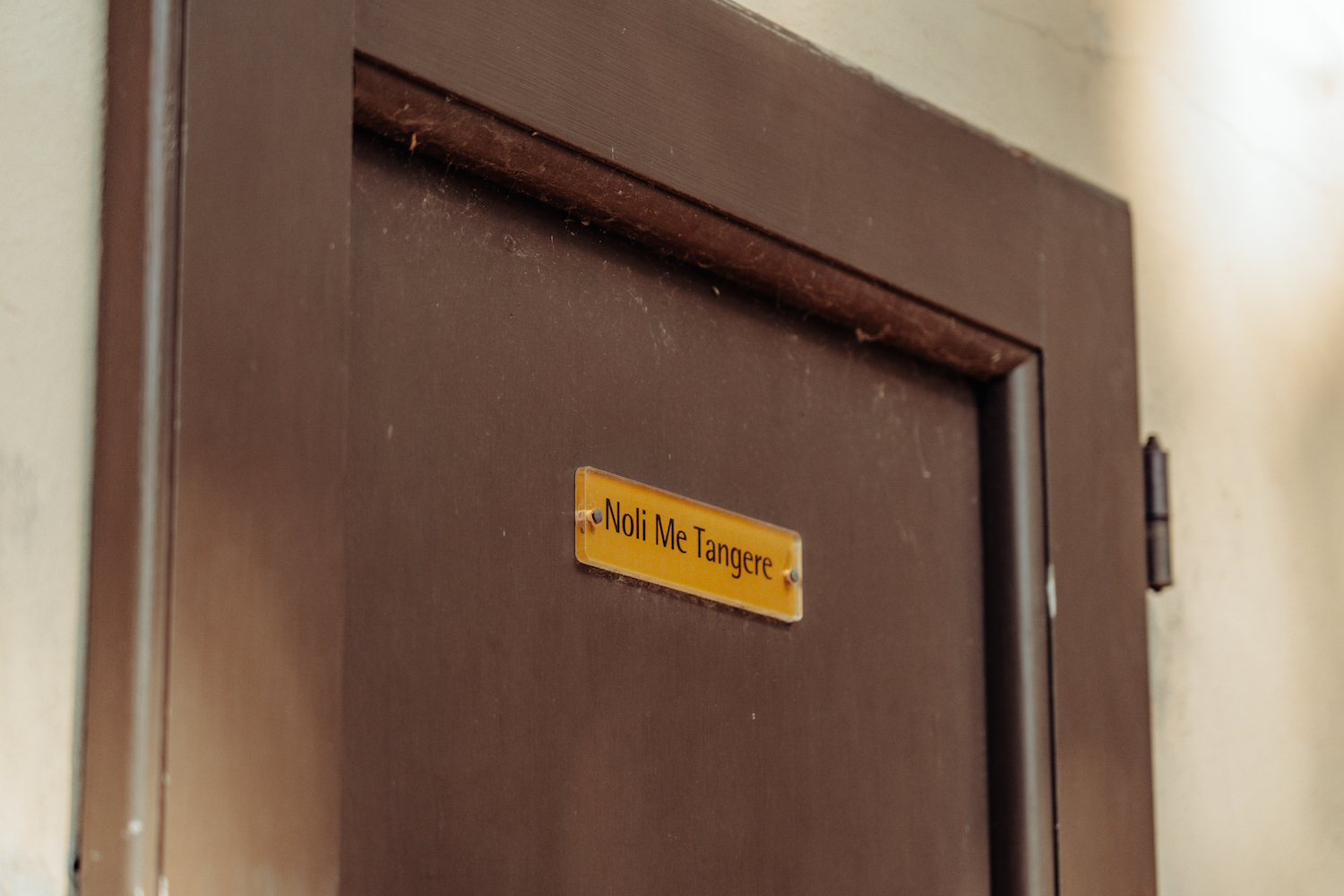 La frase latina "Noli me tangere" significa "Non mi toccare" e appare nel Vangelo di Giovanni (20, 17) ed è una delle parole pronunciate da Gesù risorto a Maria Maddalena